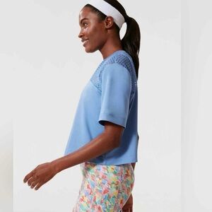 Tuckernuck size M sport boogie down blue cane cropped boyfriend performance tee